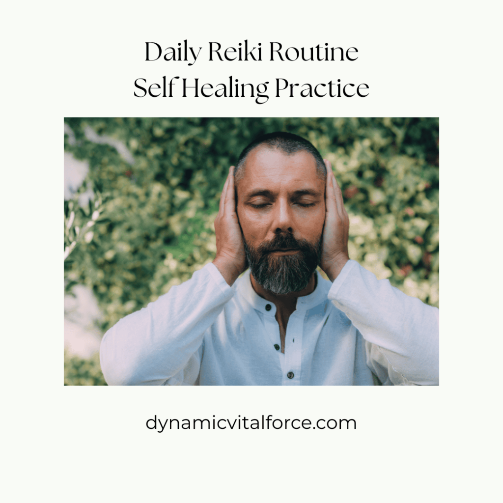 Man giving self reiki healing
