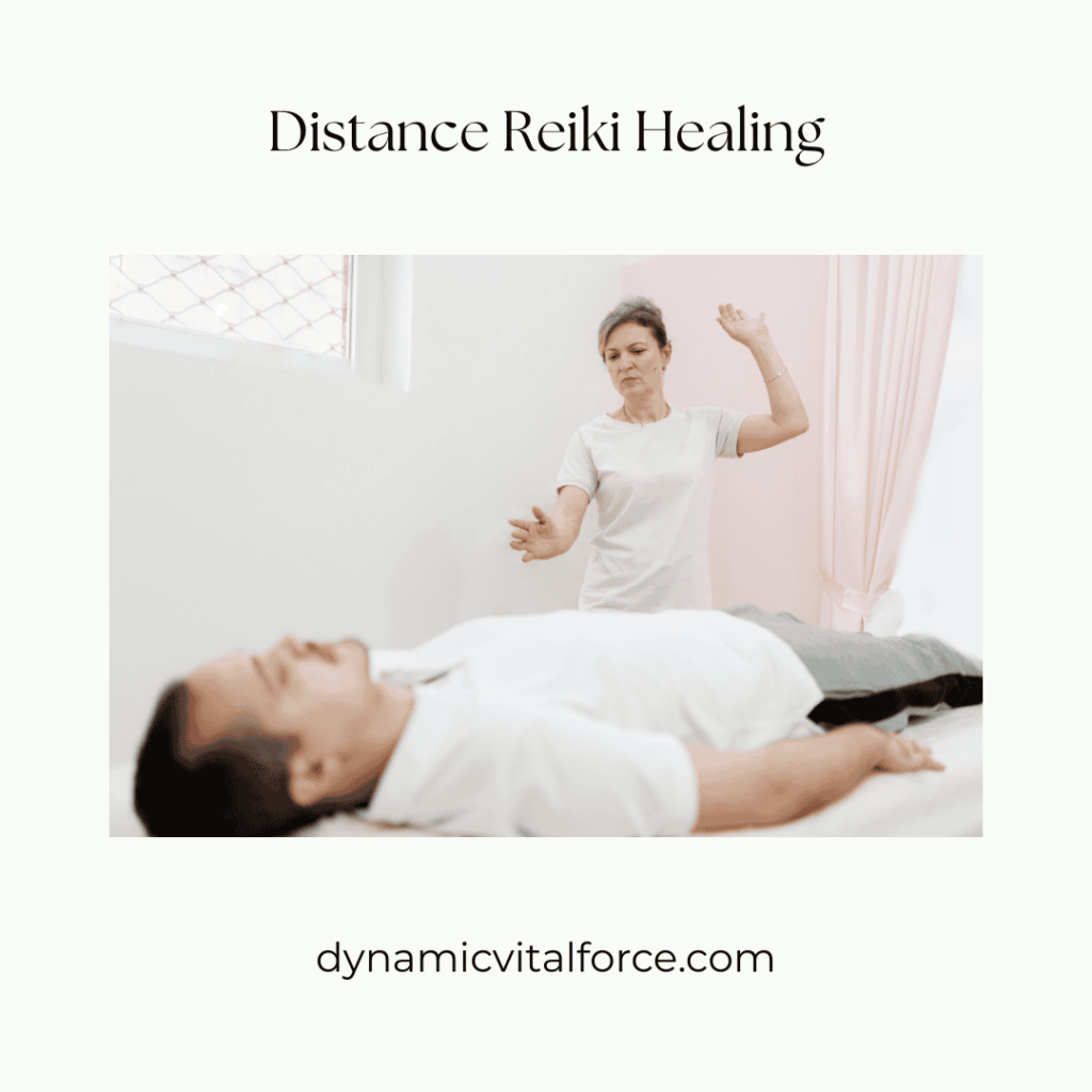 woman giving distance healing to a man