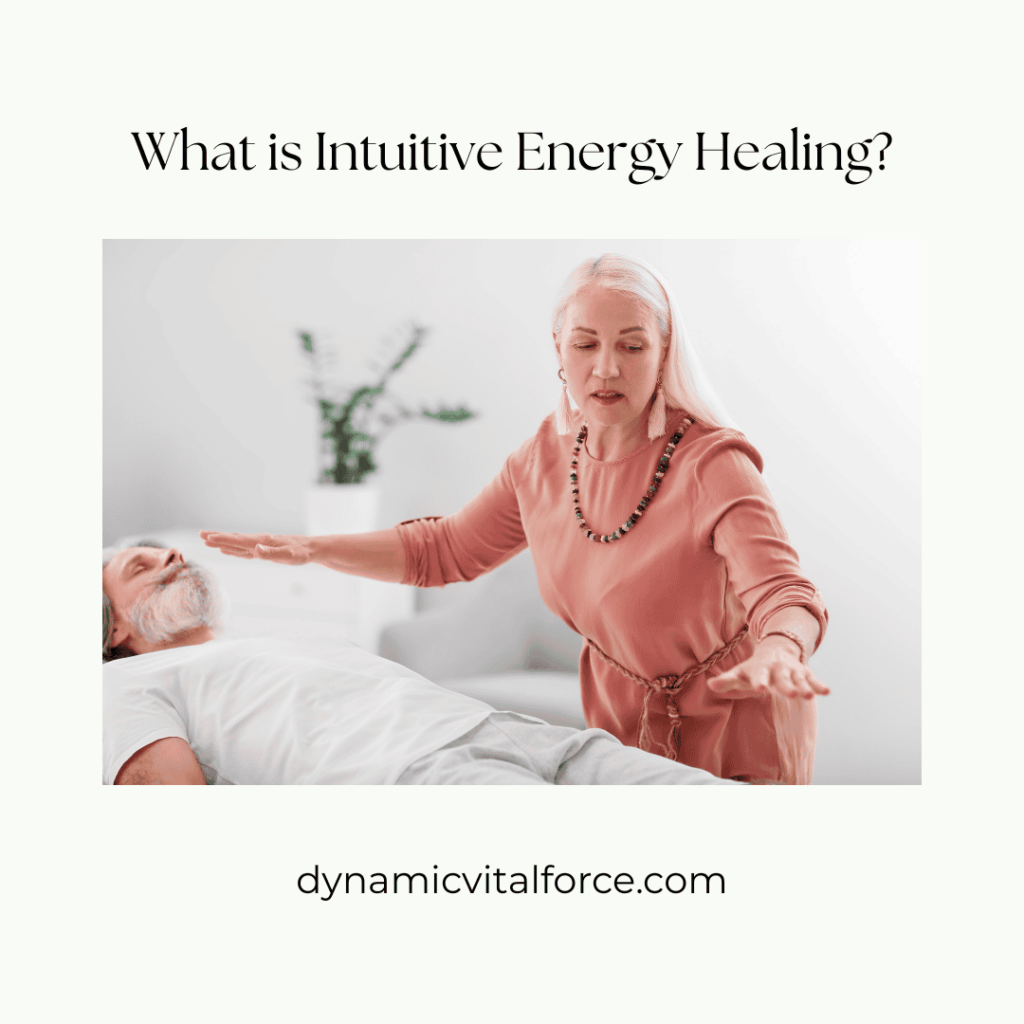 Woman doing intuitive energy healing on the person